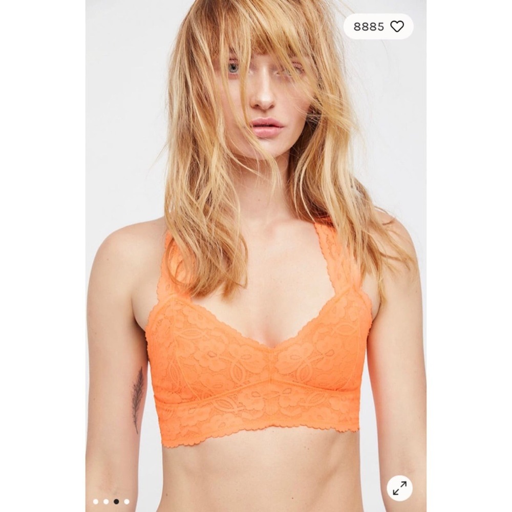 Free People Galloon Lace Racerback Bralette Orange